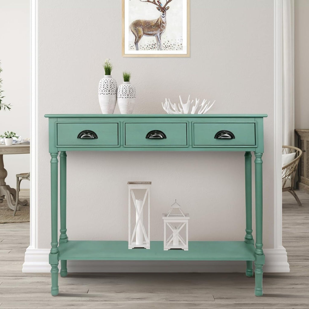 Tavolo da ingresso consolle a 3 cassetti Burlington Wood