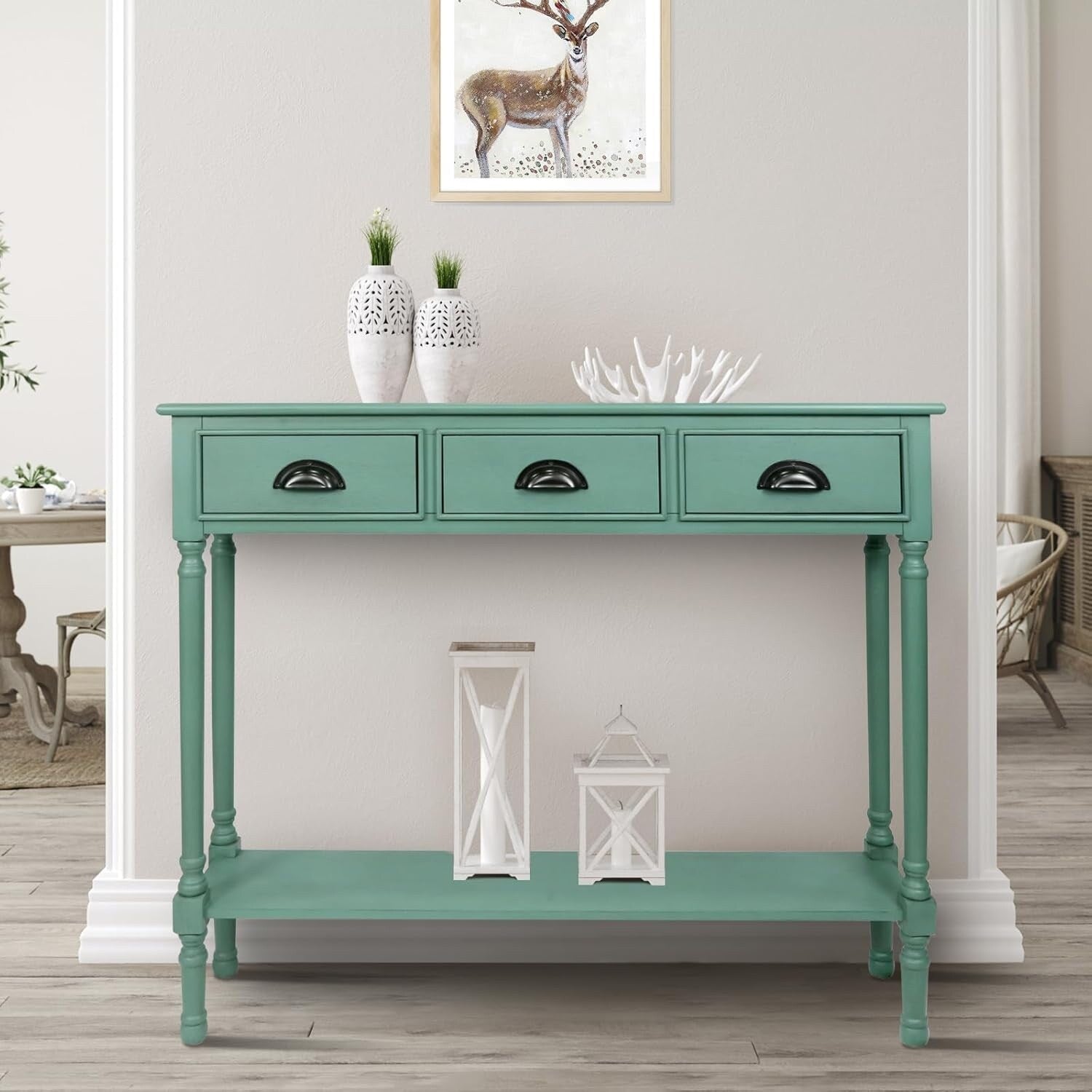 Tavolo da ingresso consolle a 3 cassetti Burlington Wood