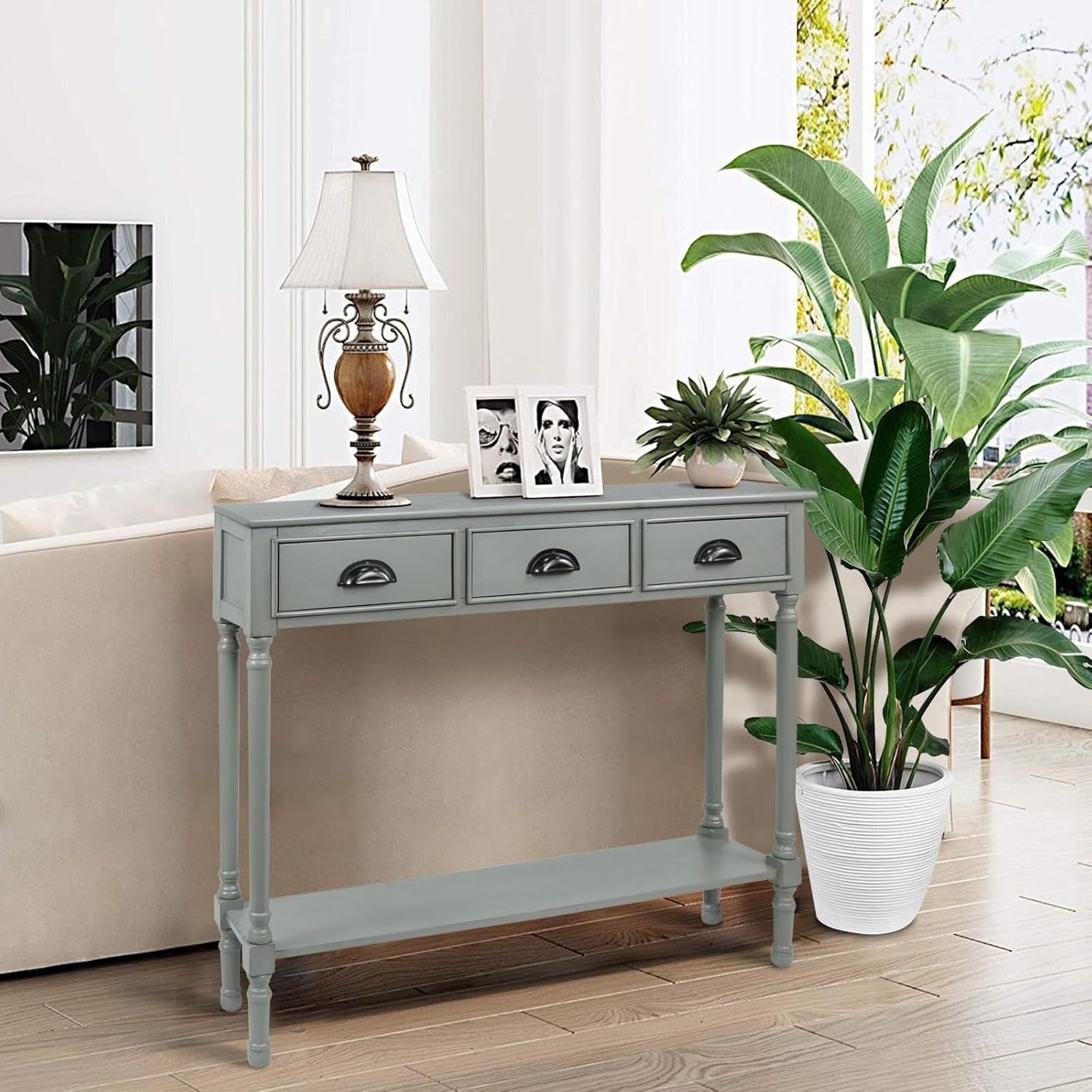 Tavolo da ingresso consolle a 3 cassetti Burlington Wood
