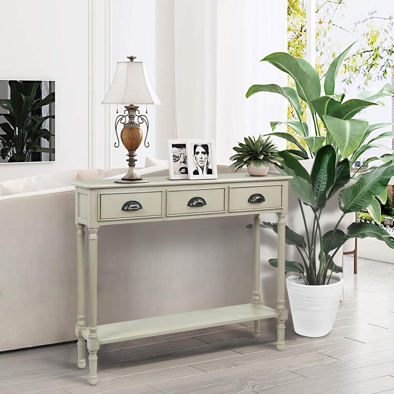 Tavolo da ingresso consolle a 3 cassetti Burlington Wood
