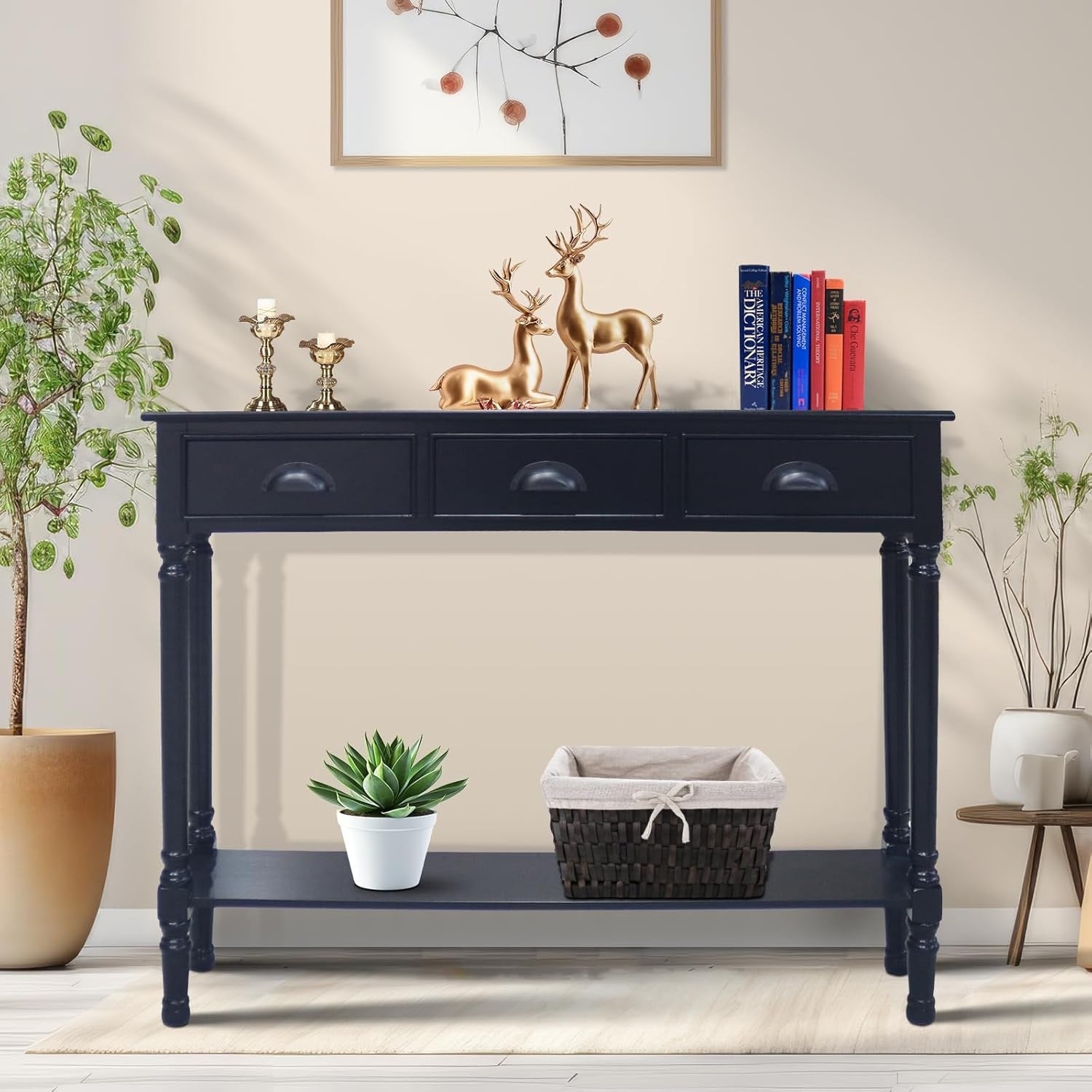 Tavolo da ingresso consolle a 3 cassetti Burlington Wood