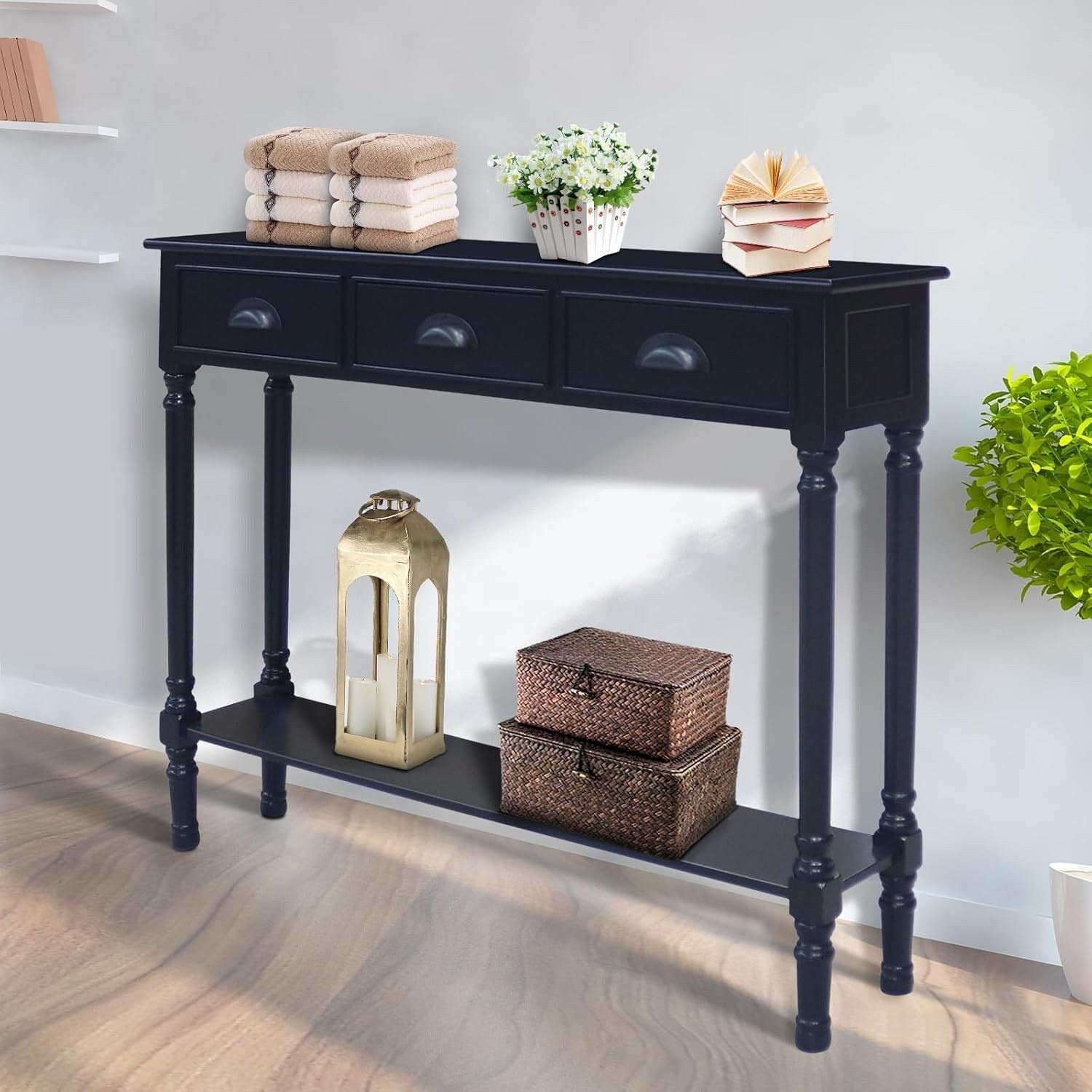 Tavolo da ingresso consolle a 3 cassetti Burlington Wood
