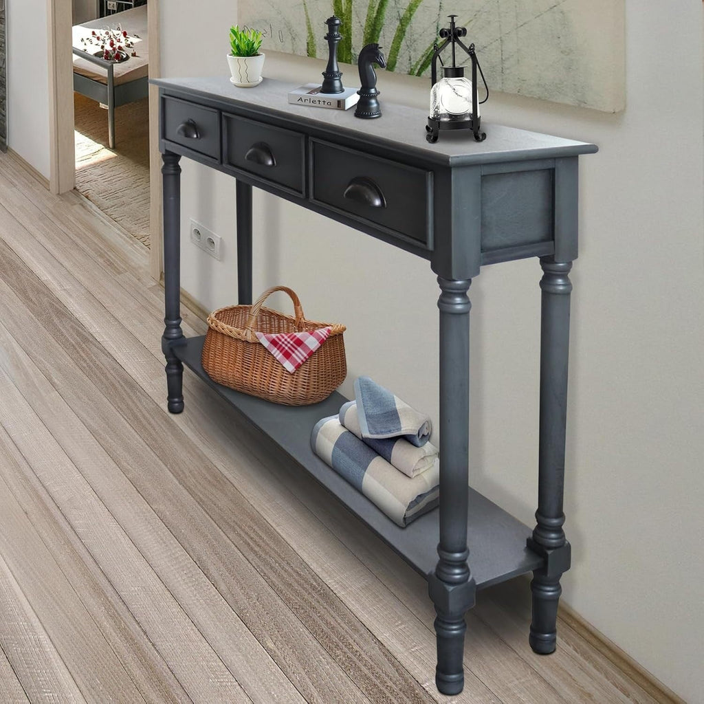 Tavolo da ingresso consolle a 3 cassetti Burlington Wood