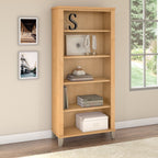 Libreria alta a 5 ripiani Somerset di Bush Furniture con ripiani regolabili