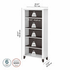 Libreria alta a 5 ripiani Somerset di Bush Furniture con ripiani regolabili