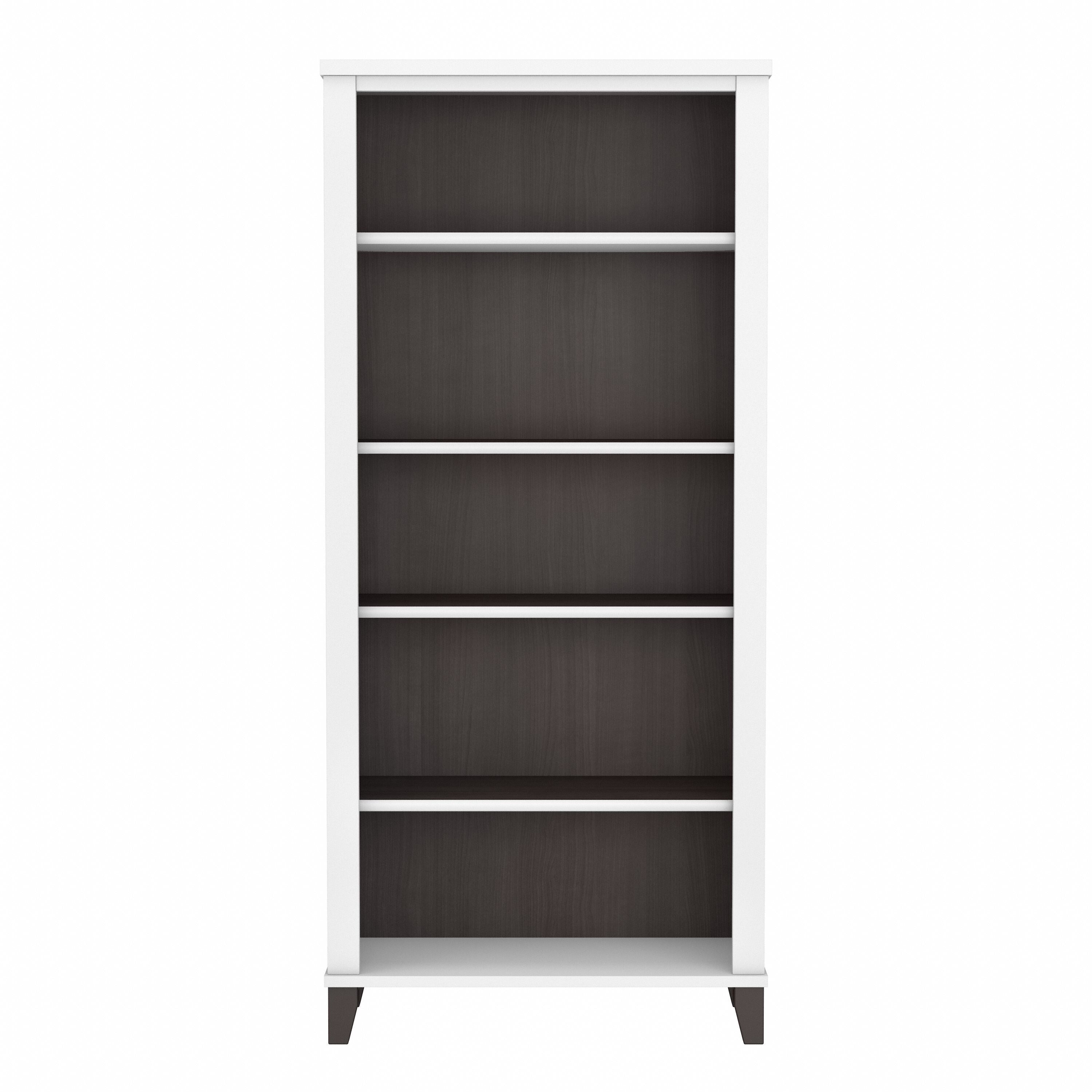 Libreria alta a 5 ripiani Somerset di Bush Furniture con ripiani regolabili