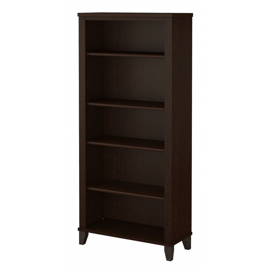Libreria alta a 5 ripiani Somerset di Bush Furniture con ripiani regolabili