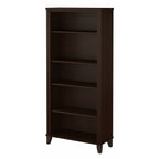 Libreria alta a 5 ripiani Somerset di Bush Furniture con ripiani regolabili