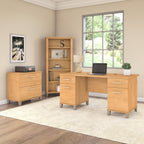 Libreria alta a 5 ripiani Somerset di Bush Furniture con ripiani regolabili