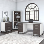 Libreria alta a 5 ripiani Somerset di Bush Furniture con ripiani regolabili