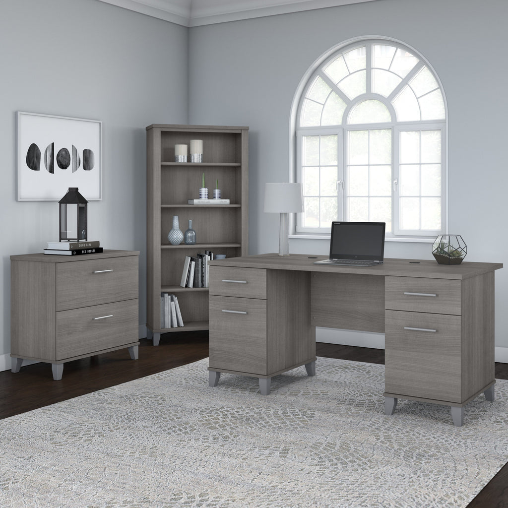 Libreria alta a 5 ripiani Somerset di Bush Furniture con ripiani regolabili