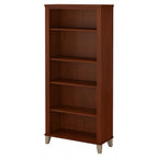 Libreria alta a 5 ripiani Somerset di Bush Furniture con ripiani regolabili