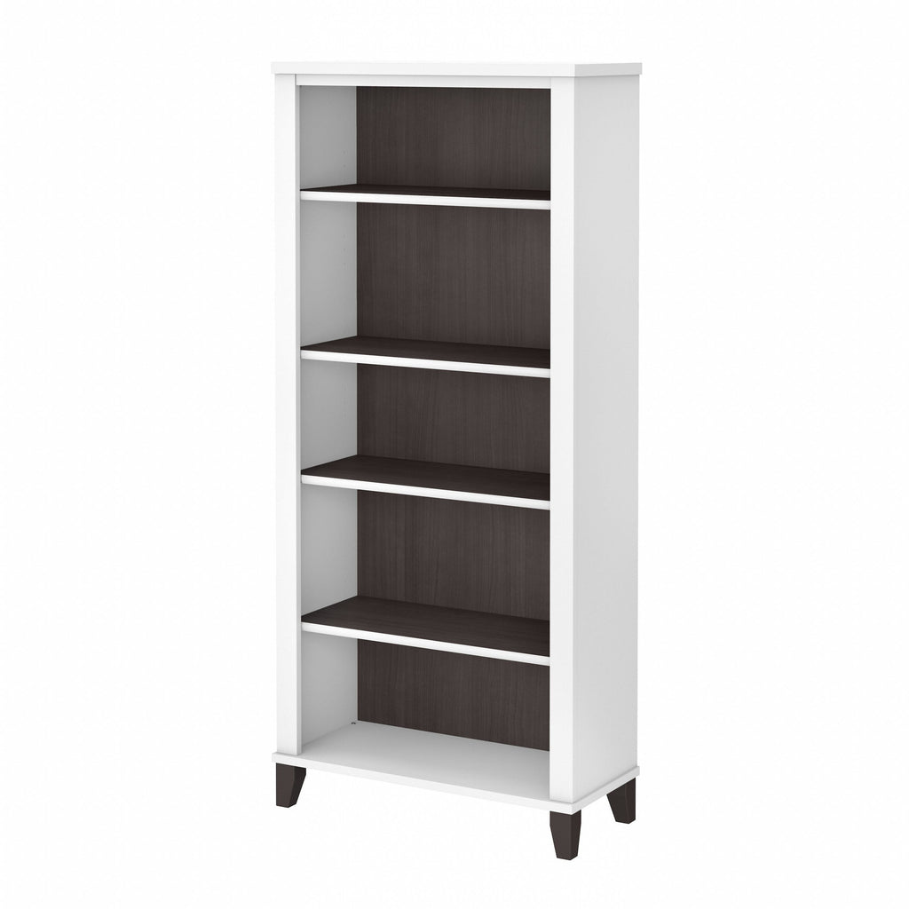 Libreria alta a 5 ripiani Somerset di Bush Furniture con ripiani regolabili