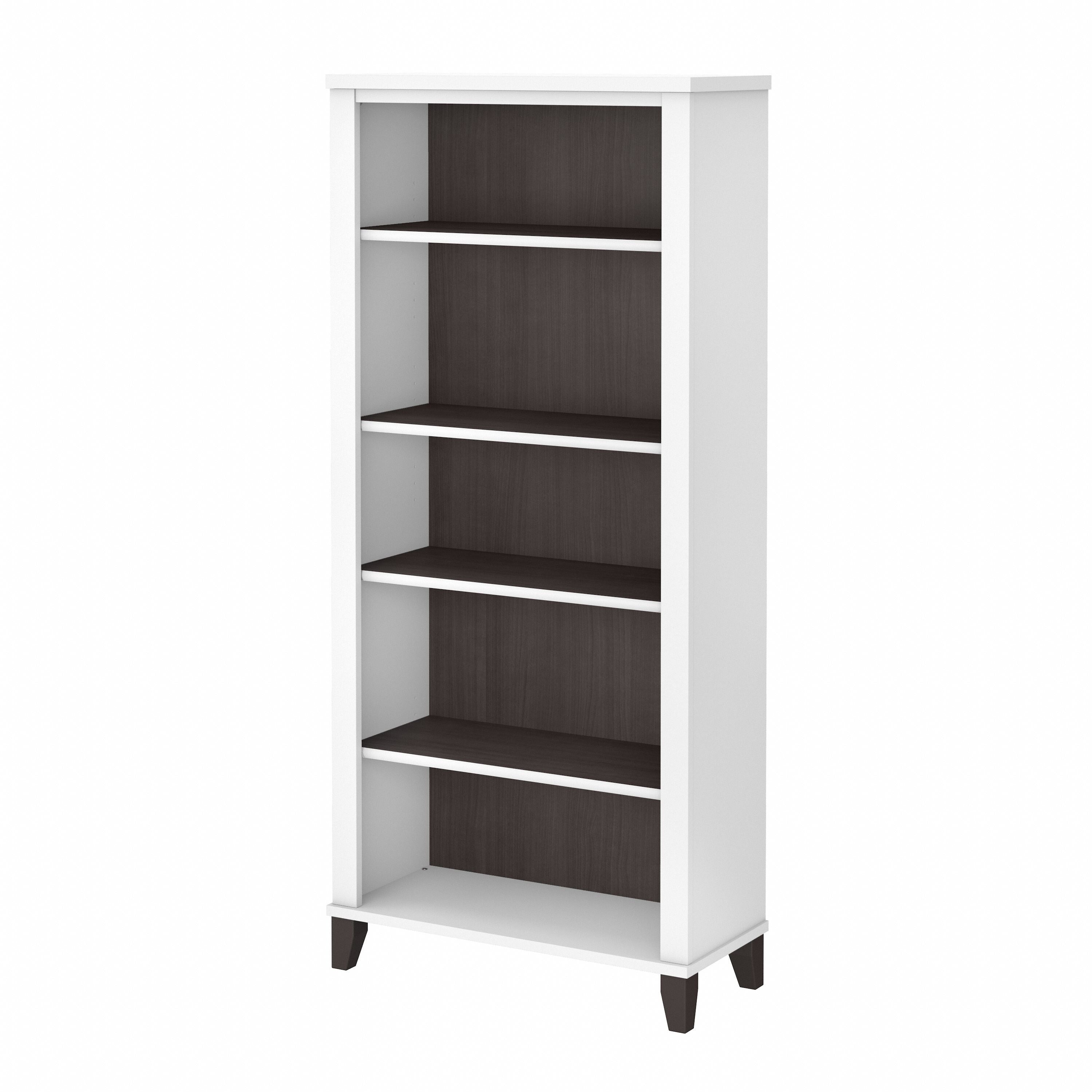 Libreria alta a 5 ripiani Somerset di Bush Furniture con ripiani regolabili