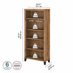 Libreria alta a 5 ripiani Somerset di Bush Furniture con ripiani regolabili