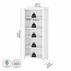 Libreria alta a 5 ripiani Somerset di Bush Furniture con ripiani regolabili