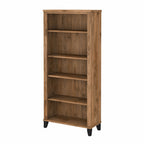 Libreria alta a 5 ripiani Somerset di Bush Furniture con ripiani regolabili