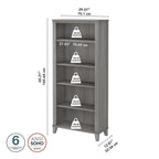 Libreria alta a 5 ripiani Somerset di Bush Furniture con ripiani regolabili
