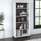 Libreria alta a 5 ripiani Somerset di Bush Furniture con ripiani regolabili