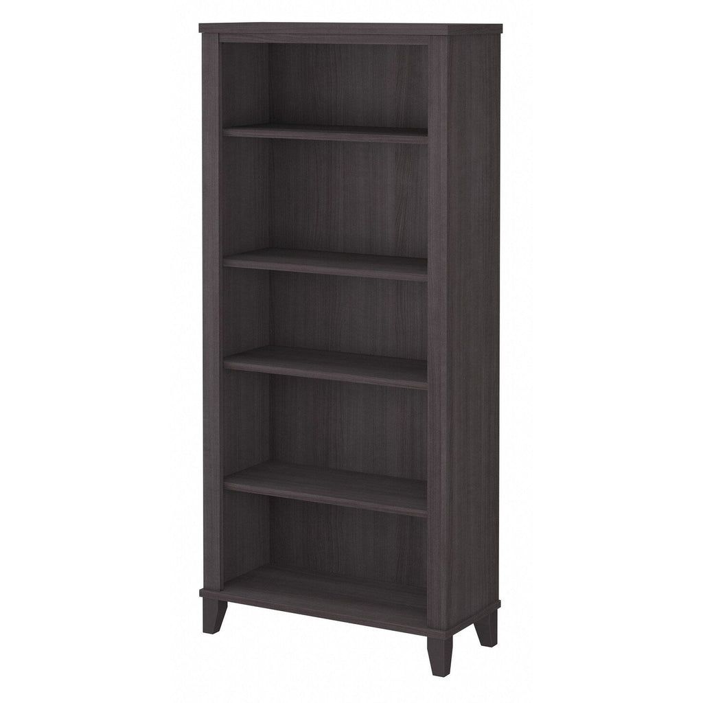 Libreria alta a 5 ripiani Somerset di Bush Furniture con ripiani regolabili