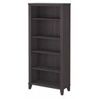 Libreria alta a 5 ripiani Somerset di Bush Furniture con ripiani regolabili