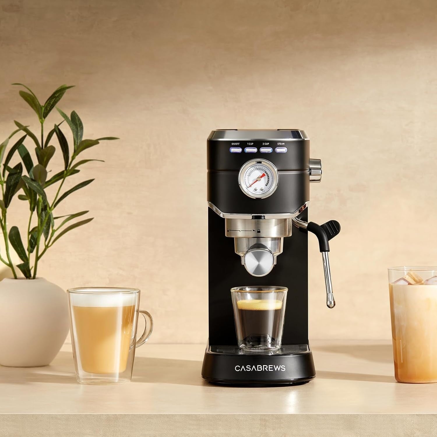 CASABREWS CM5418 Macchina per caffè espresso 20 bar con lancia vapore per schiuma di latte