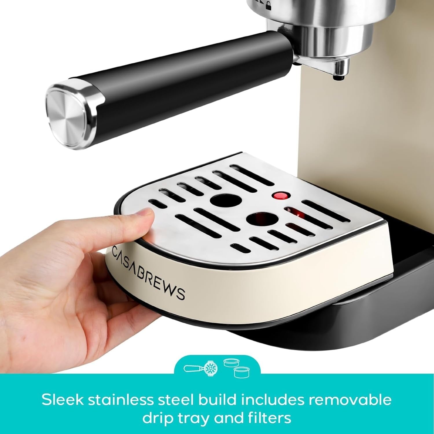 CASABREWS CM5418 Macchina per caffè espresso 20 bar con lancia vapore per schiuma di latte
