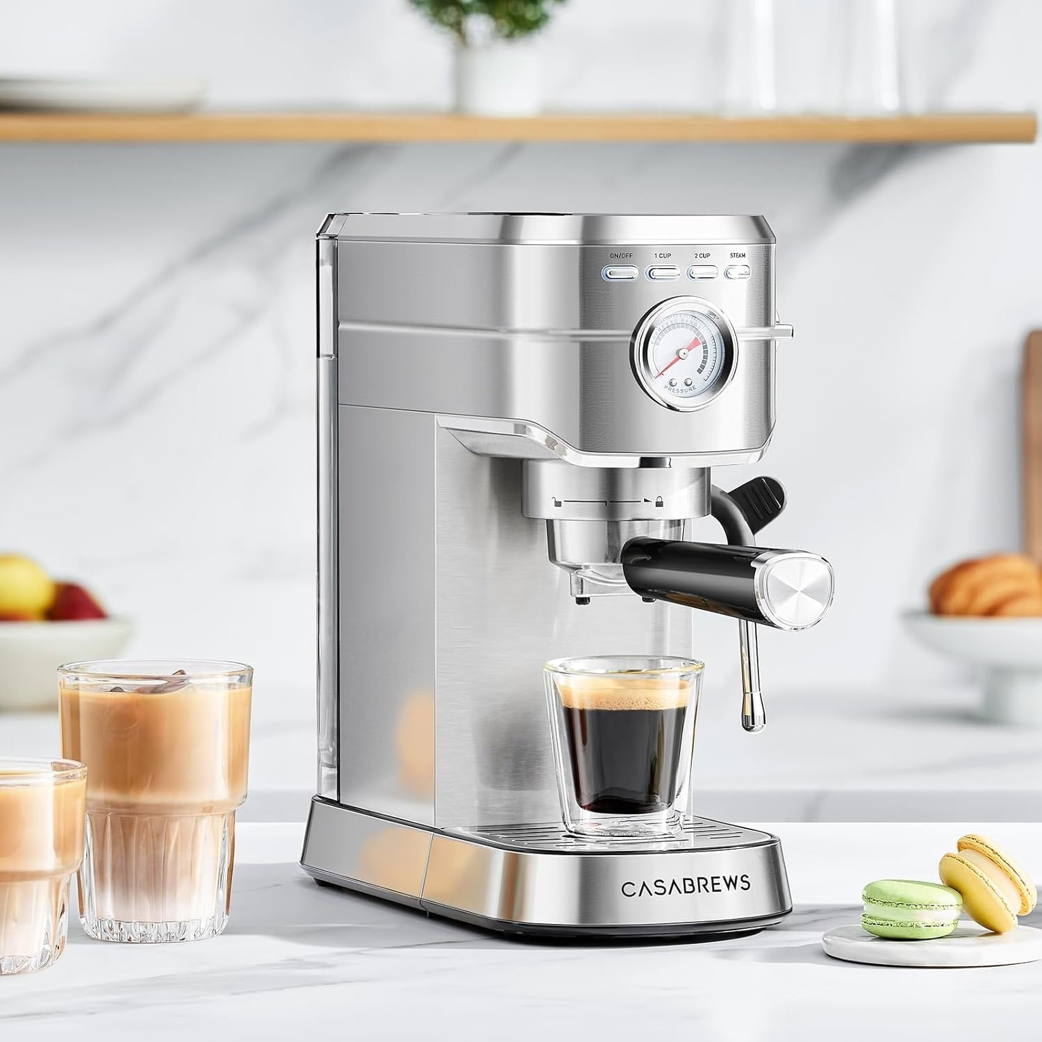 CASABREWS CM5418 Macchina per caffè espresso 20 bar con lancia vapore per schiuma di latte