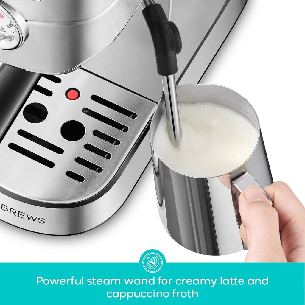 CASABREWS CM5418 Macchina per caffè espresso 20 bar con lancia vapore per schiuma di latte