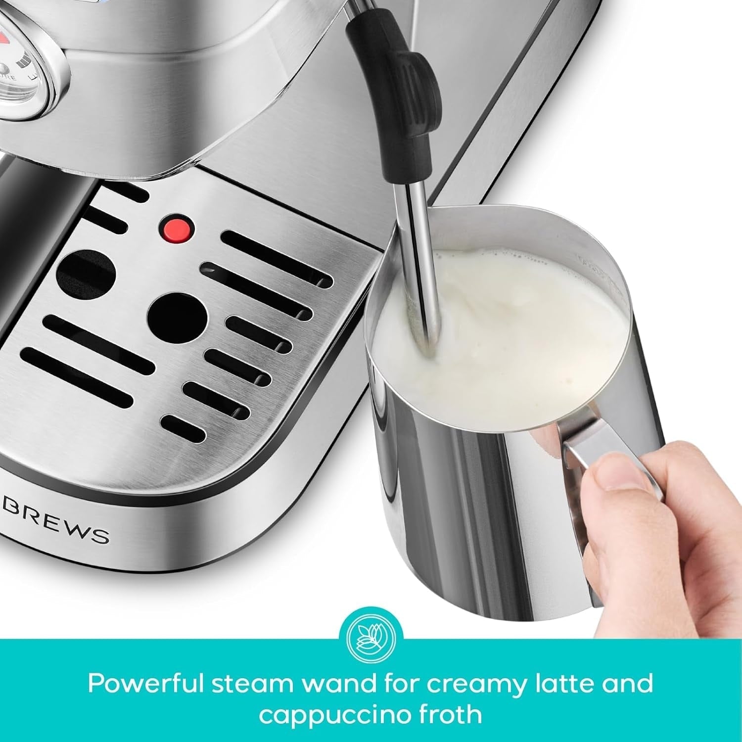 CASABREWS CM5418 Macchina per caffè espresso 20 bar con lancia vapore per schiuma di latte