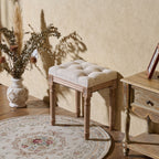 Sgabello da toeletta e poggiapiedi imbottito vintage francese CO-Z