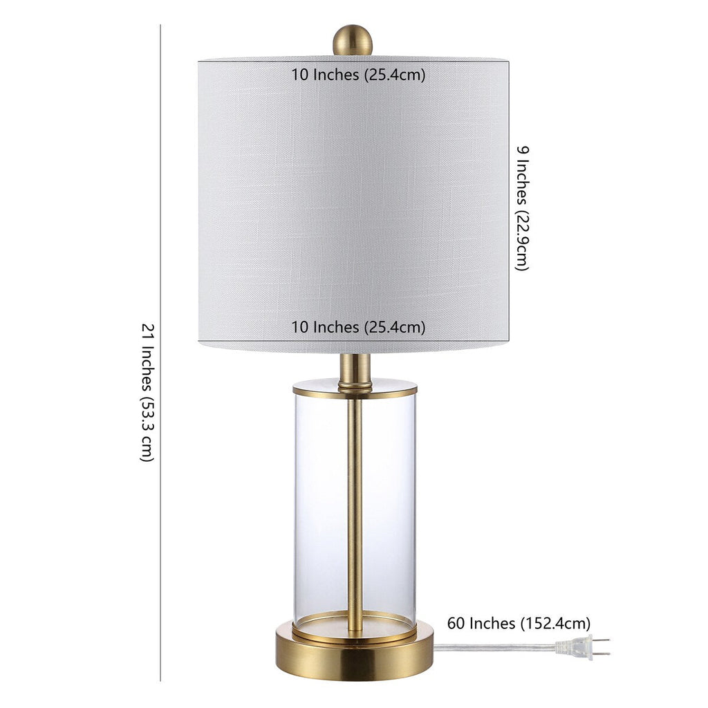 Lampada da tavolo a LED moderna e contemporanea Cabell 21 in vetro con ricarica USB, bronzo lucidato a olio (set da 2) di JONATHAN Y