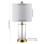 Lampada da tavolo a LED moderna e contemporanea Cabell 21 in vetro con ricarica USB, bronzo lucidato a olio (set da 2) di JONATHAN Y