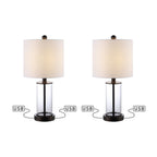 Lampada da tavolo a LED moderna e contemporanea Cabell 21 in vetro con ricarica USB, bronzo lucidato a olio (set da 2) di JONATHAN Y