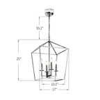 Lampadario a gabbia aperta con lanterna a forma di candela, per scale o isola della cucina - N/D