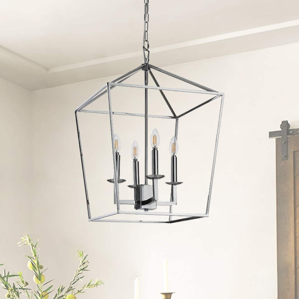 Lampadario a gabbia aperta con lanterna a forma di candela, per scale o isola della cucina - N/D