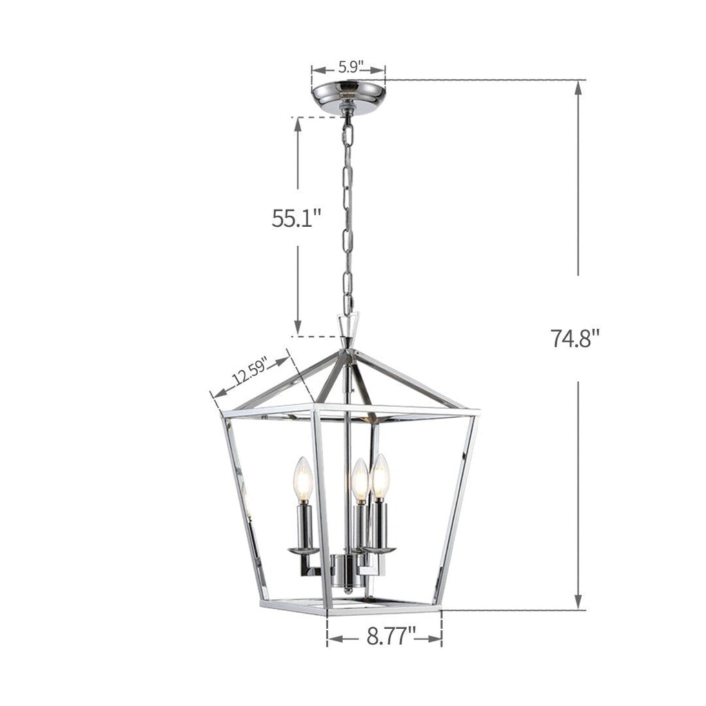 Lampadario a gabbia aperta con lanterna a forma di candela, per scale o isola della cucina - N/D