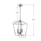 Lampadario a gabbia aperta con lanterna a forma di candela, per scale o isola della cucina - N/D