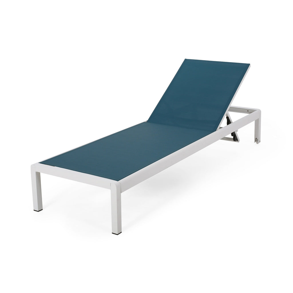 Chaise longue da esterno in alluminio Cape Coral (set da 2) di Christopher Knight Home - 77,56 P x 25,20 L x 11,80 A