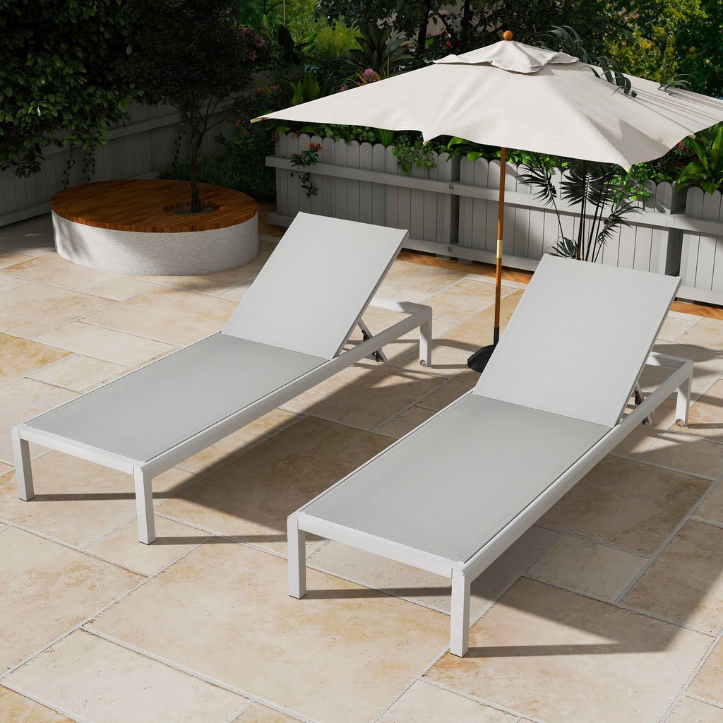 Chaise longue da esterno in alluminio Cape Coral (set da 2) di Christopher Knight Home - 77,56 P x 25,20 L x 11,80 A