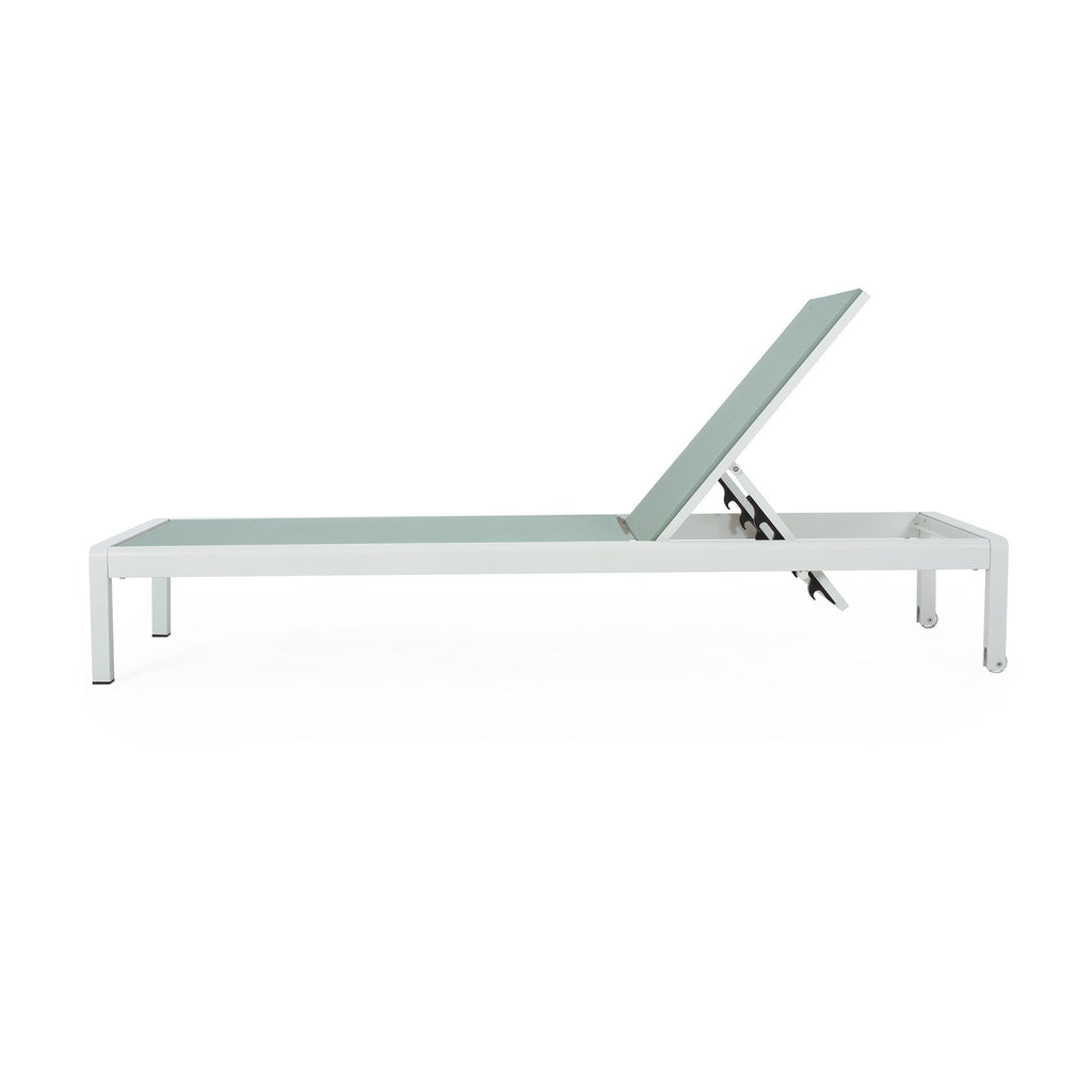 Chaise longue da esterno in alluminio Cape Coral (set da 2) di Christopher Knight Home - 77,56 P x 25,20 L x 11,80 A