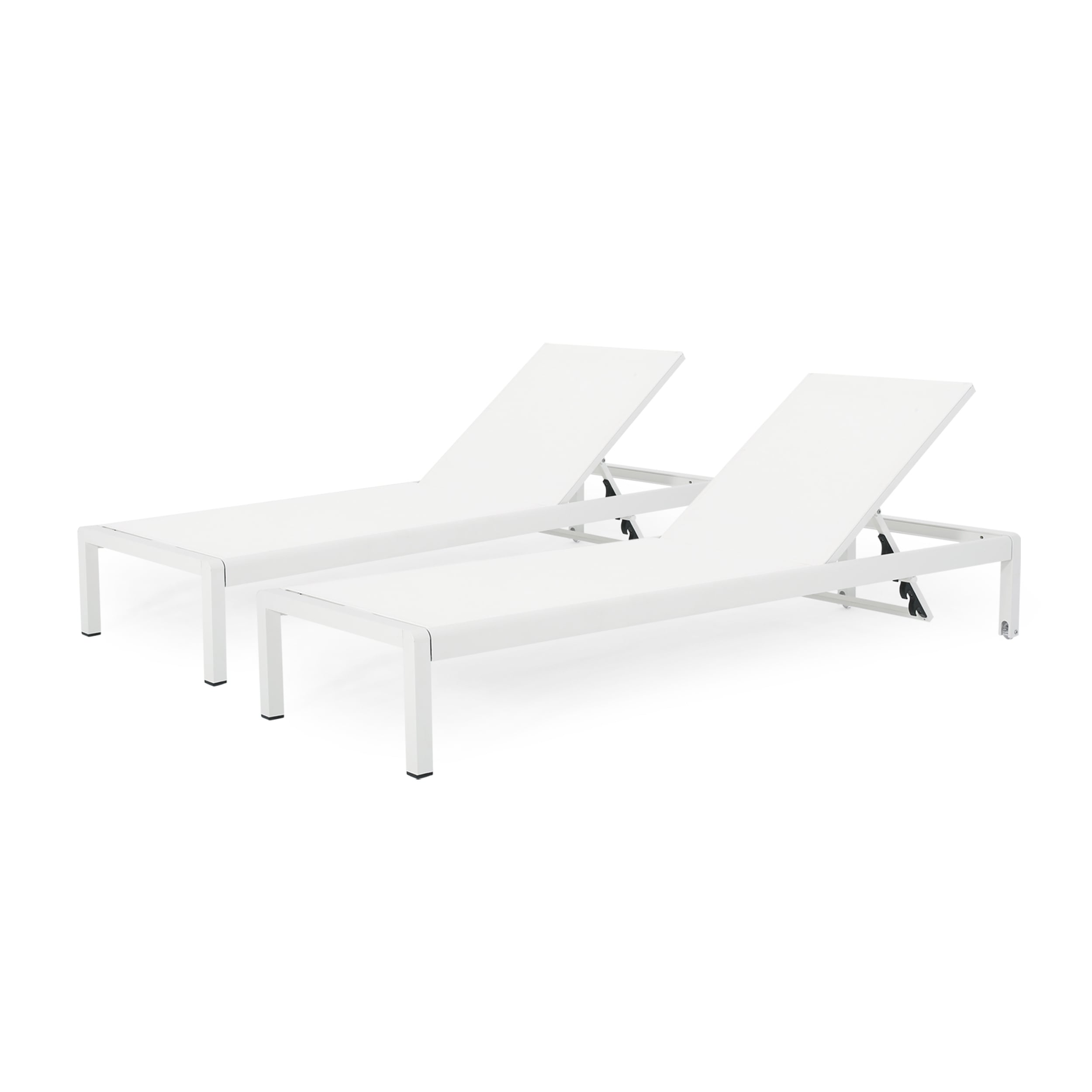 Chaise longue da esterno in alluminio Cape Coral (set da 2) di Christopher Knight Home - 77,56 P x 25,20 L x 11,80 A
