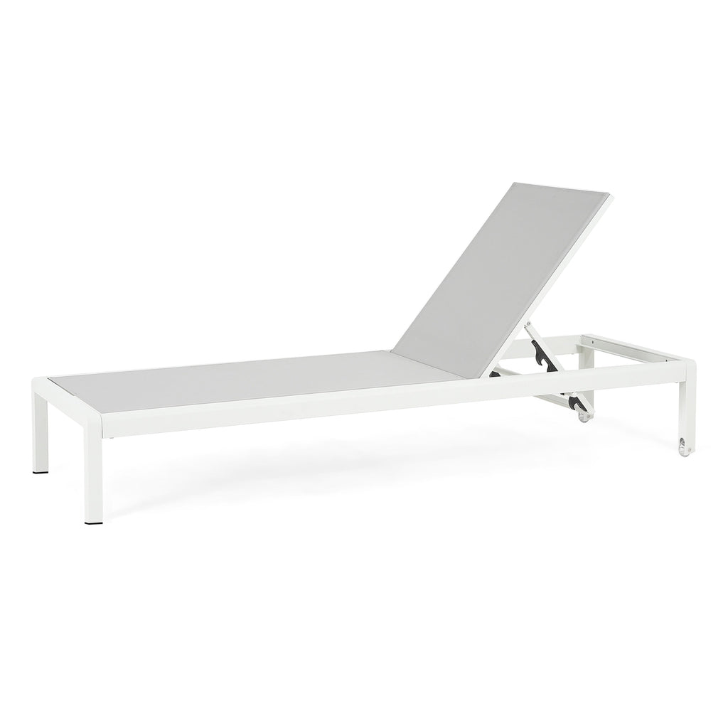 Chaise longue da esterno in alluminio Cape Coral (set da 2) di Christopher Knight Home - 77,56 P x 25,20 L x 11,80 A