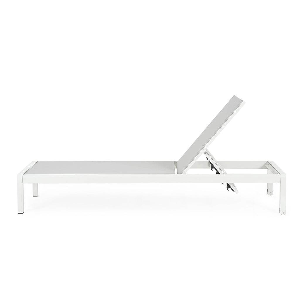 Chaise longue da esterno in alluminio Cape Coral (set da 2) di Christopher Knight Home - 77,56 P x 25,20 L x 11,80 A