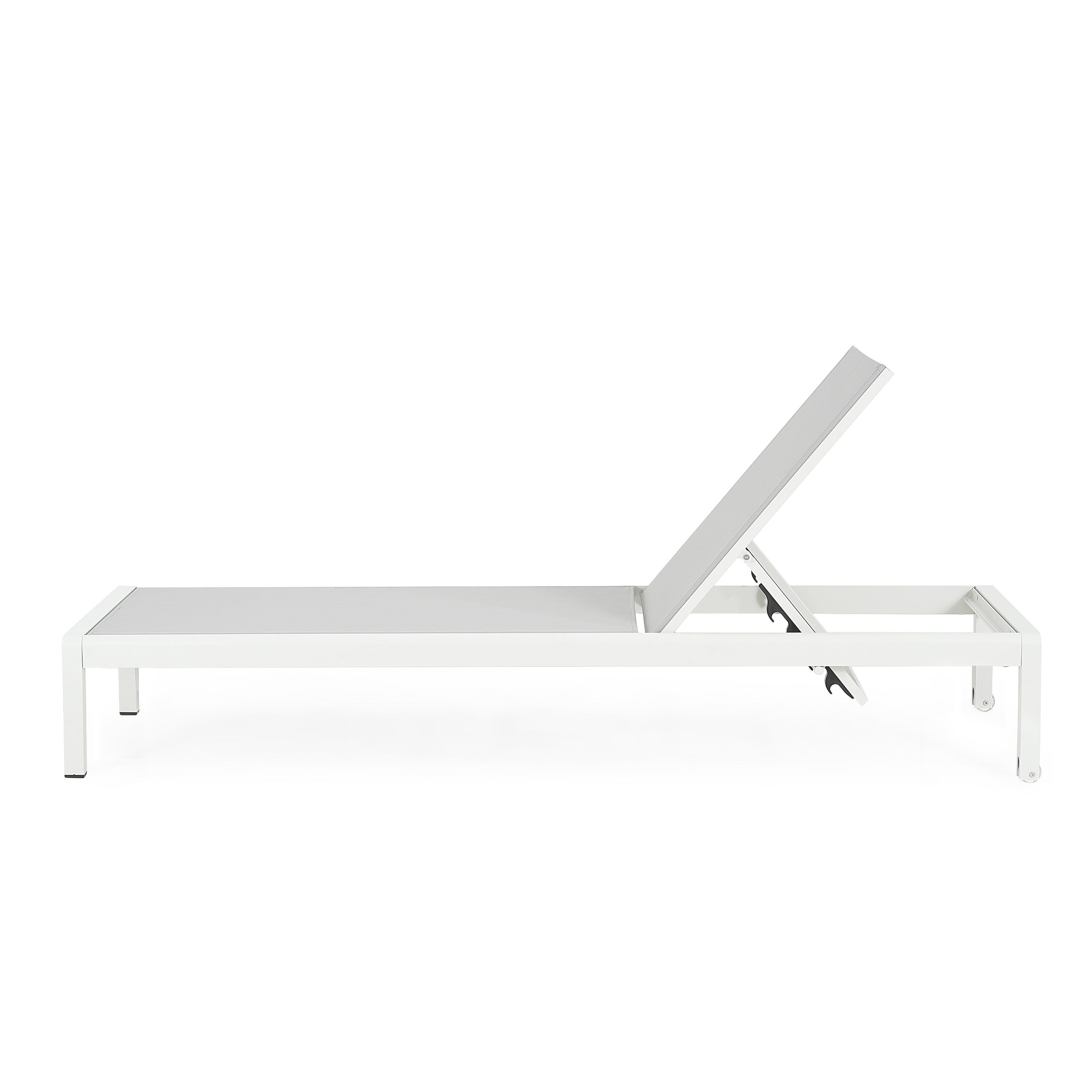 Chaise longue da esterno in alluminio Cape Coral (set da 2) di Christopher Knight Home - 77,56 P x 25,20 L x 11,80 A