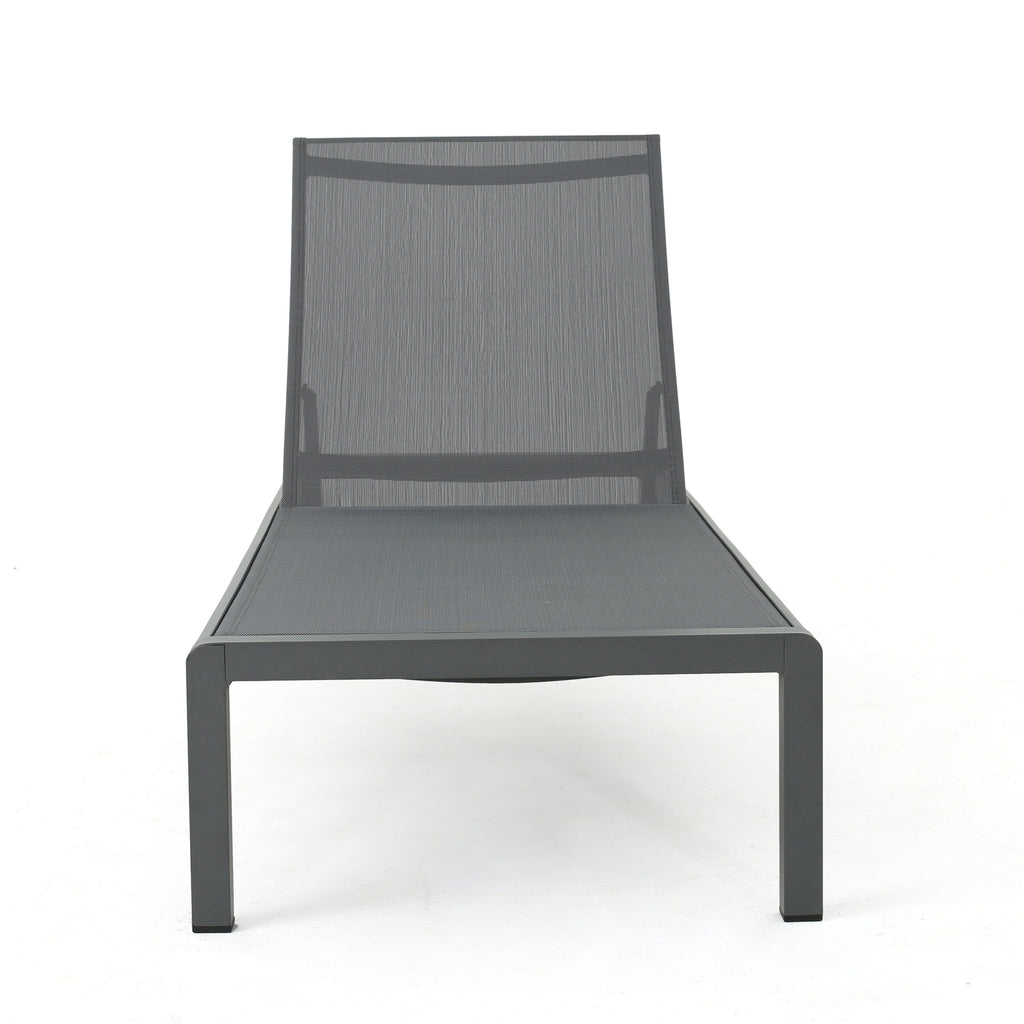 Chaise longue da esterno in alluminio Cape Coral (set da 2) di Christopher Knight Home - 77,56 P x 25,20 L x 11,80 A