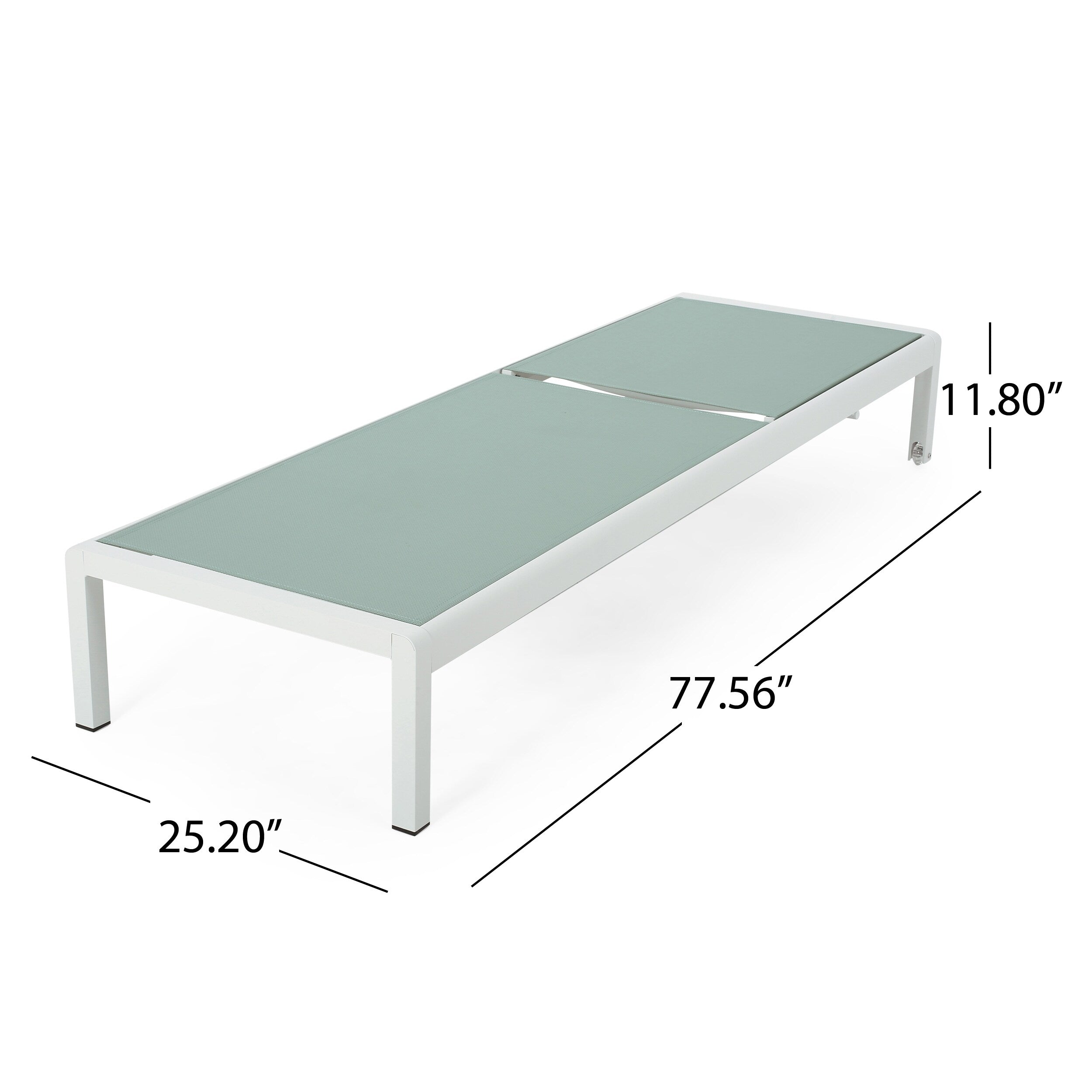 Chaise longue da esterno in alluminio Cape Coral (set da 2) di Christopher Knight Home - 77,56 P x 25,20 L x 11,80 A