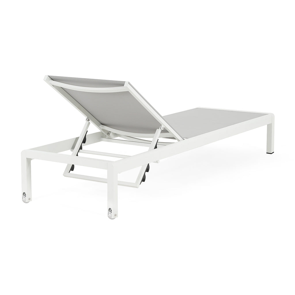 Chaise longue da esterno in alluminio Cape Coral (set da 2) di Christopher Knight Home - 77,56 P x 25,20 L x 11,80 A