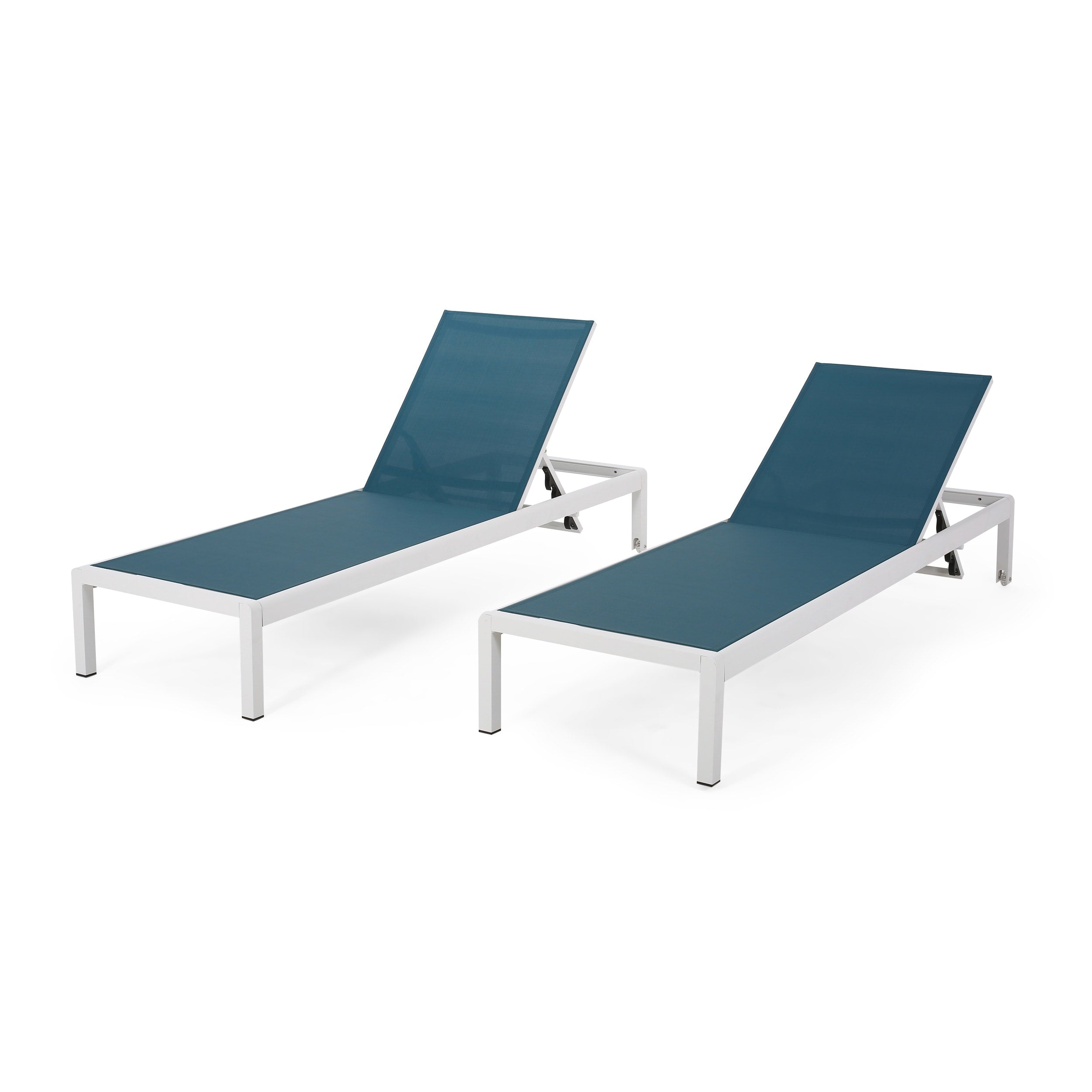 Chaise longue da esterno in alluminio Cape Coral (set da 2) di Christopher Knight Home - 77,56 P x 25,20 L x 11,80 A