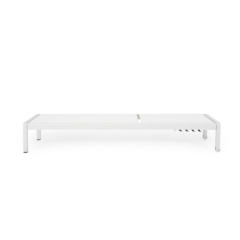 Chaise longue da esterno in alluminio Cape Coral (set da 2) di Christopher Knight Home - 77,56 P x 25,20 L x 11,80 A